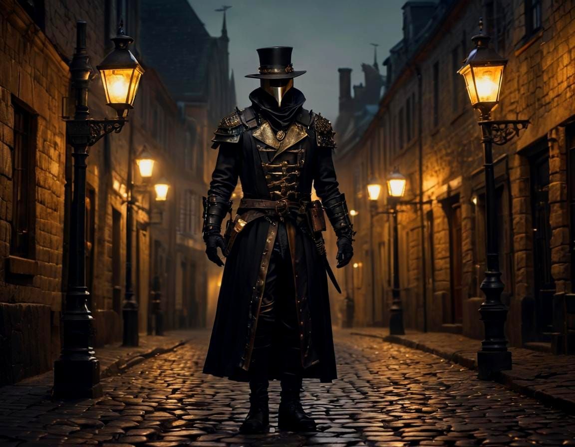 Dark Fantasy Plague Doctor in Victorian Setting