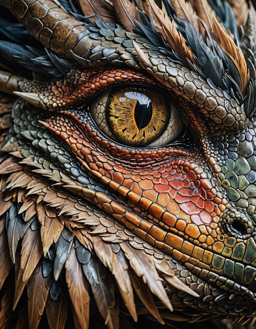 Dragon's Eye Close-Up in Detailed Realistic Style