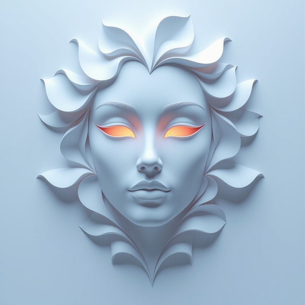 Elegant Mask Silhouette in Light and Shadow