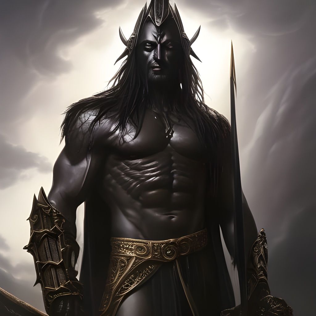 Erebus, God of Darkness: Hyperdetailed Portrait