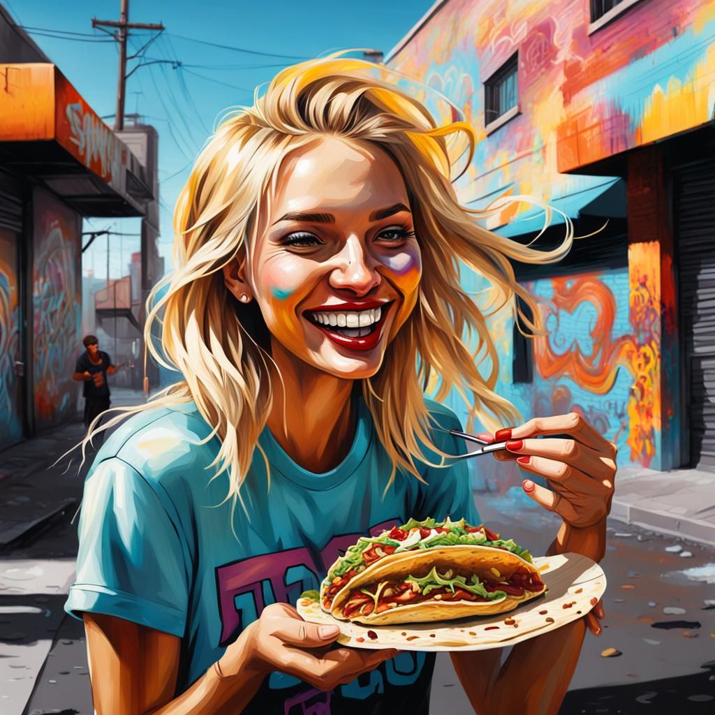 Taco Time: A Colorful Street Art Scene