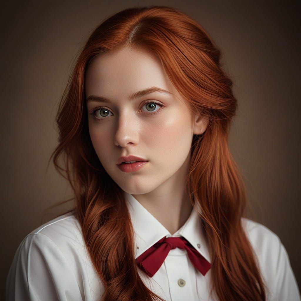 Photorealistic Portrait of Rias Gremory in Sepia Tone