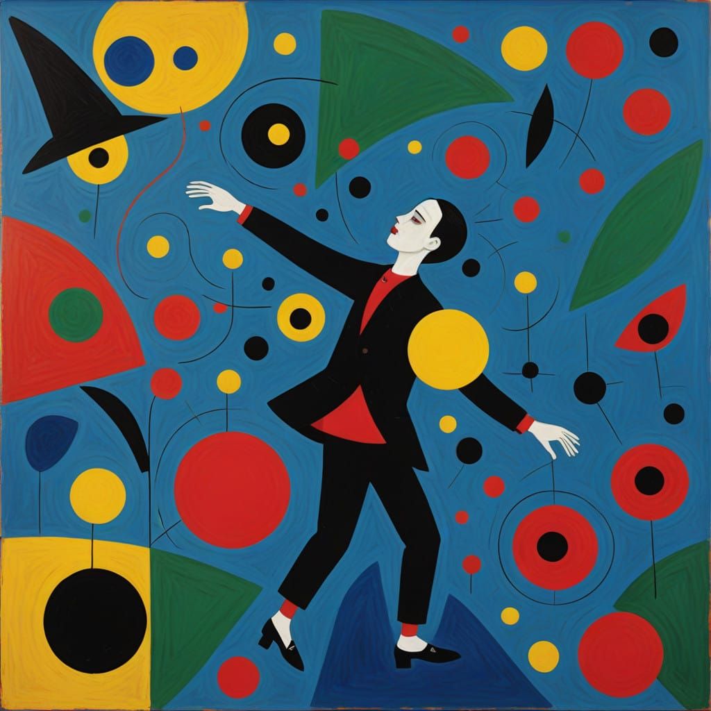 Surrealist Biomorphic Masterpiece in Vibrant Colors