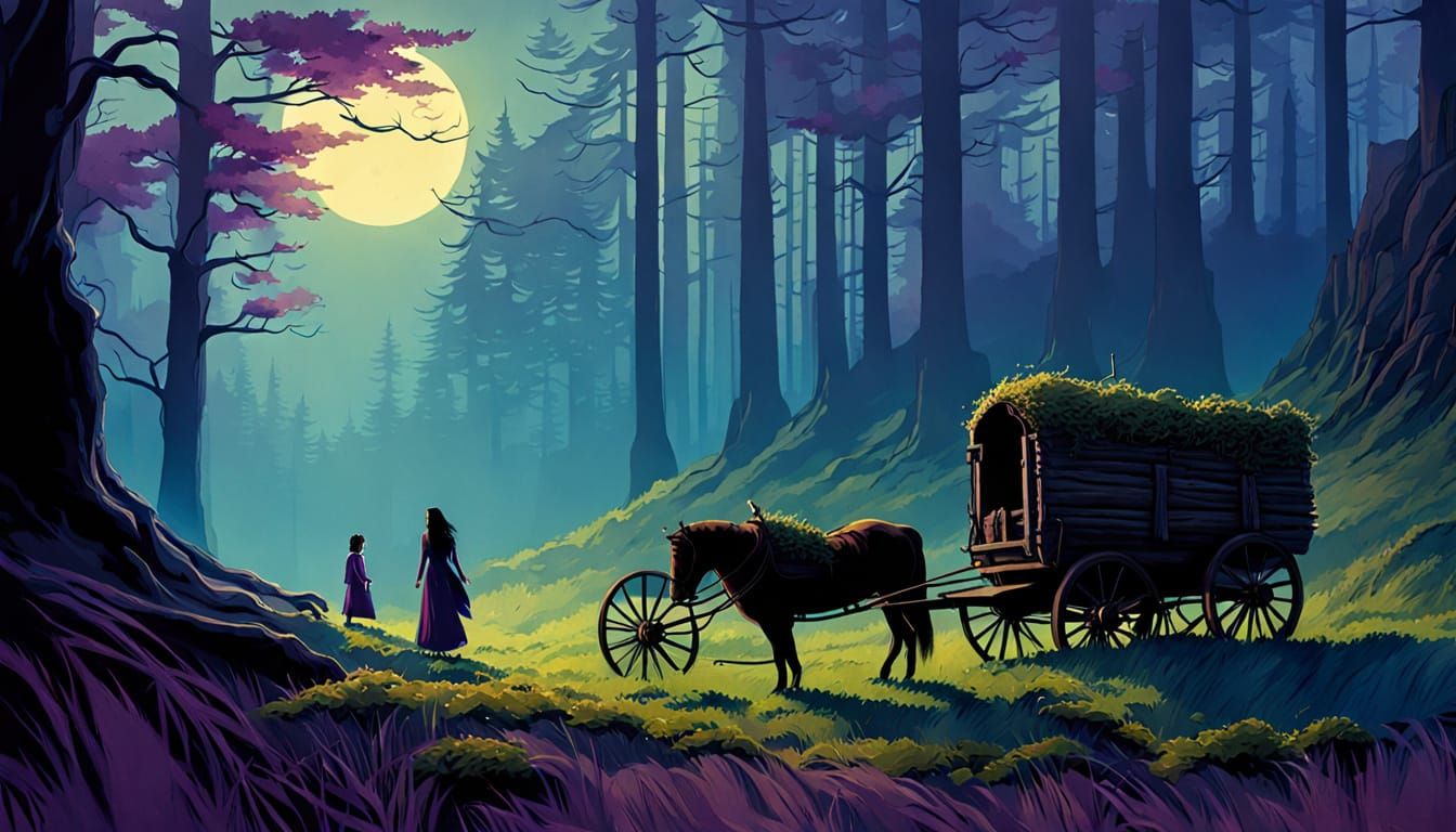 Native American Vampire Shaman in Studio Ghibli Style