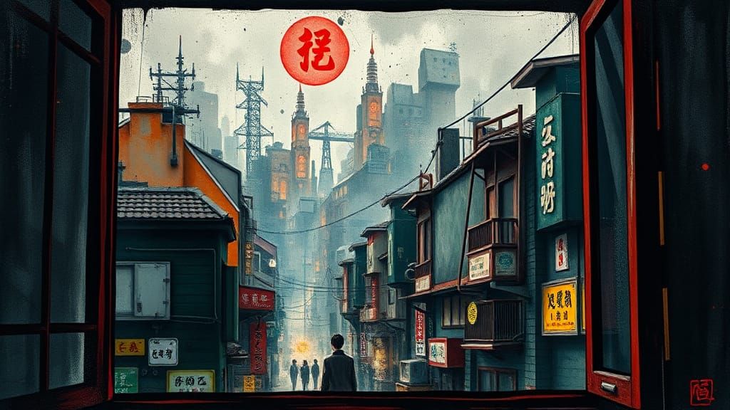 Dystopian Fullmetal Alchemist Scene with Impasto and Art Dec...