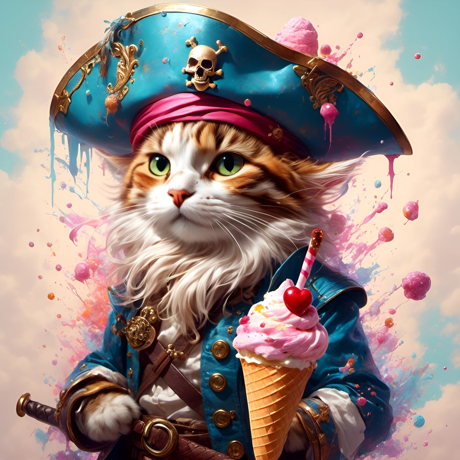 Adorable Ice Cream Pirate Cone Portrait