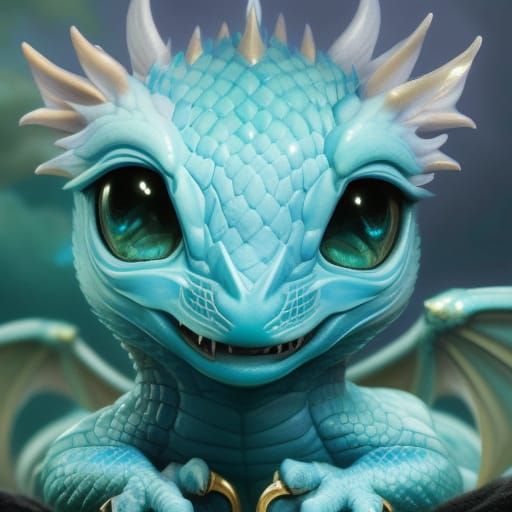 Adorable Chibi Dragon Portrait in Anime CGI Style