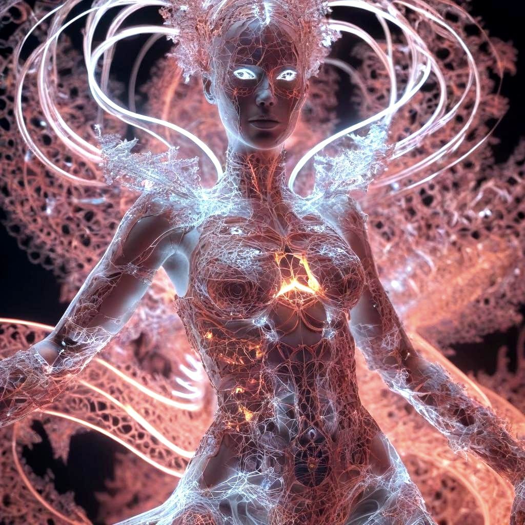 Electric Fractal Warrior Dancing in Infrared