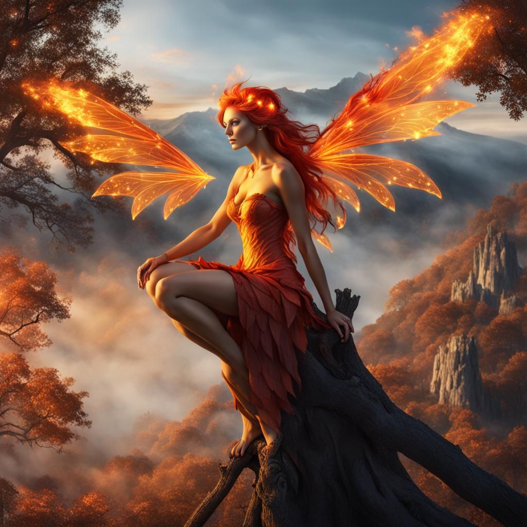 Fiery Fairy Watching Over Her Kingdom
