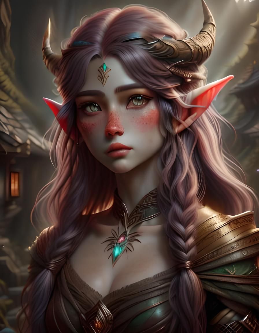 Realistic Elf Portrait in Classical Style
