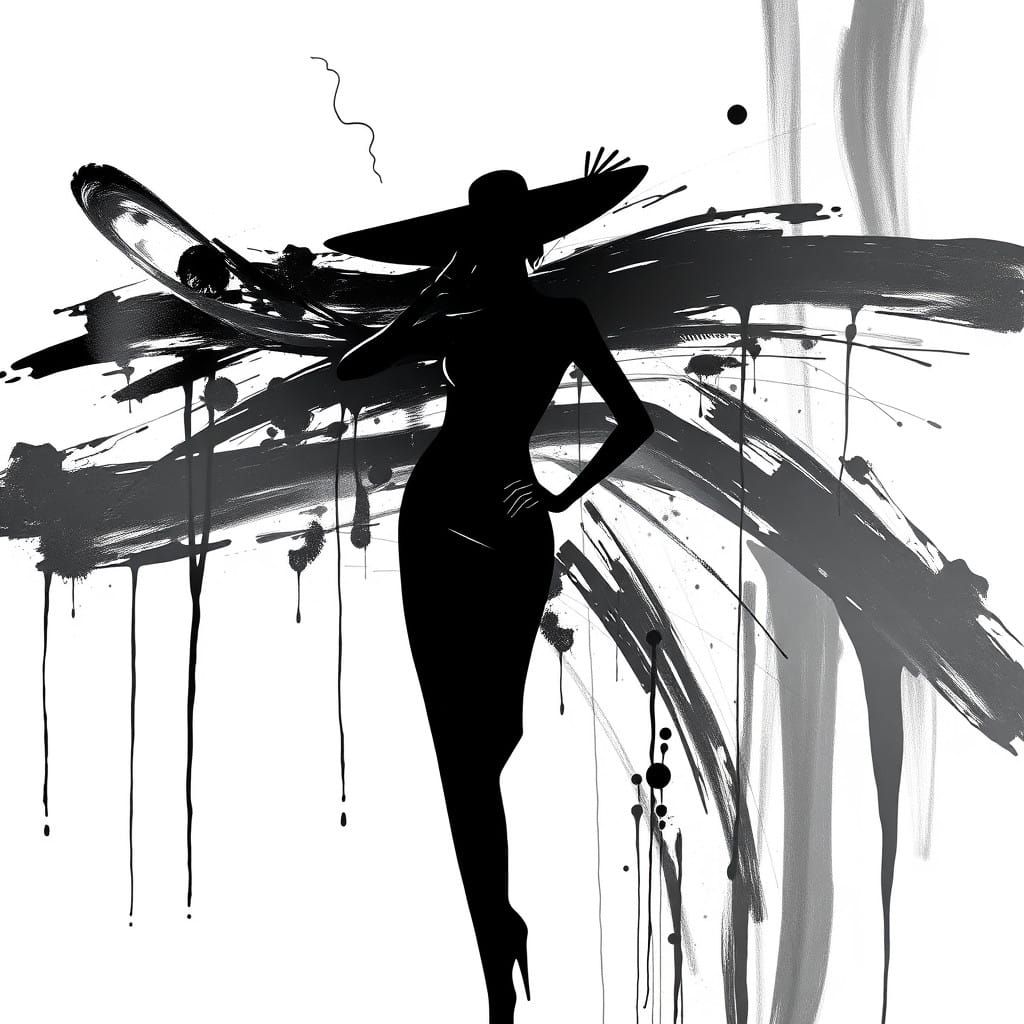 Ethereal Elegant Woman in Minimalist Silhouette