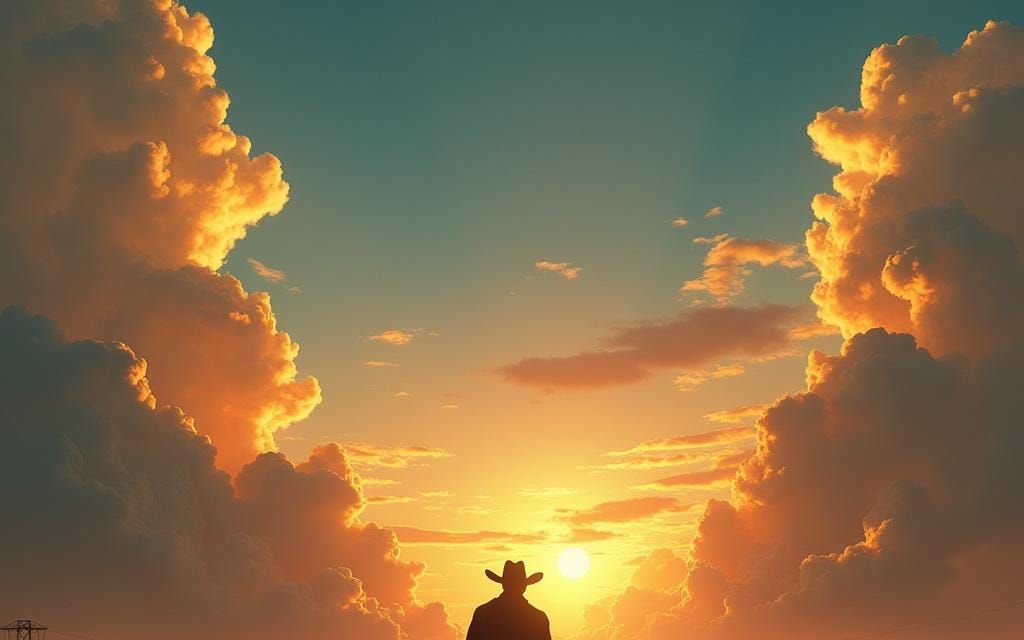 Old West Outlaw Sky: Detailed Matte Painting