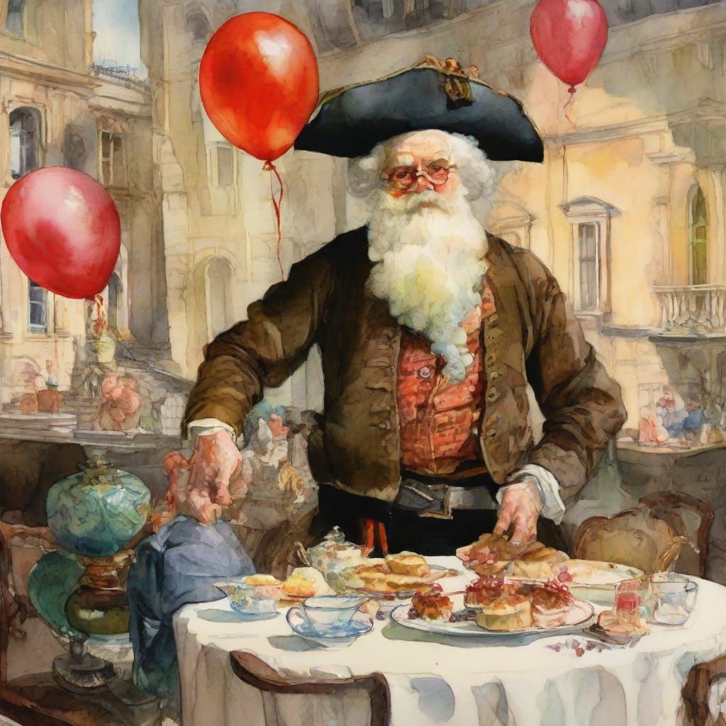 Pirates Enjoy High Tea Above London at Sunset