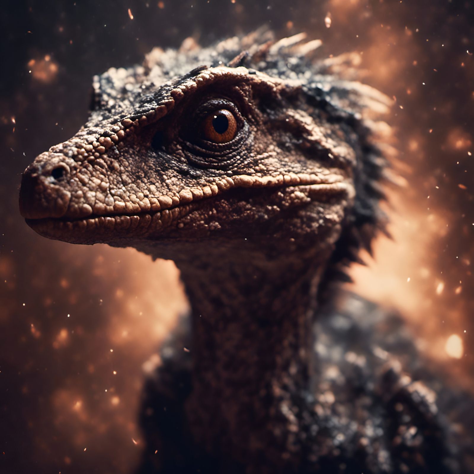 Realistic Macro Shot of a Cute Baby Velociraptor