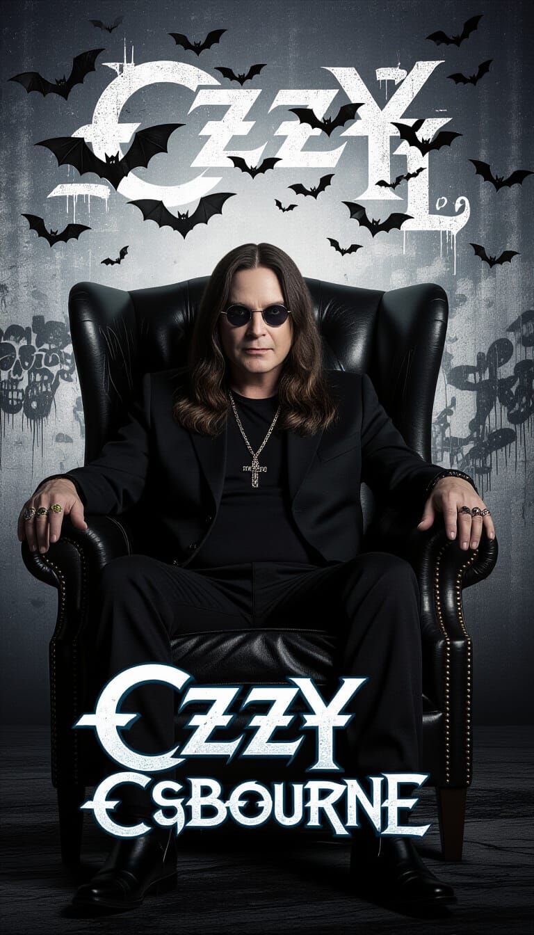 Ozzy Osbourne, Prince of Darkness, in Gothic Graffiti Art