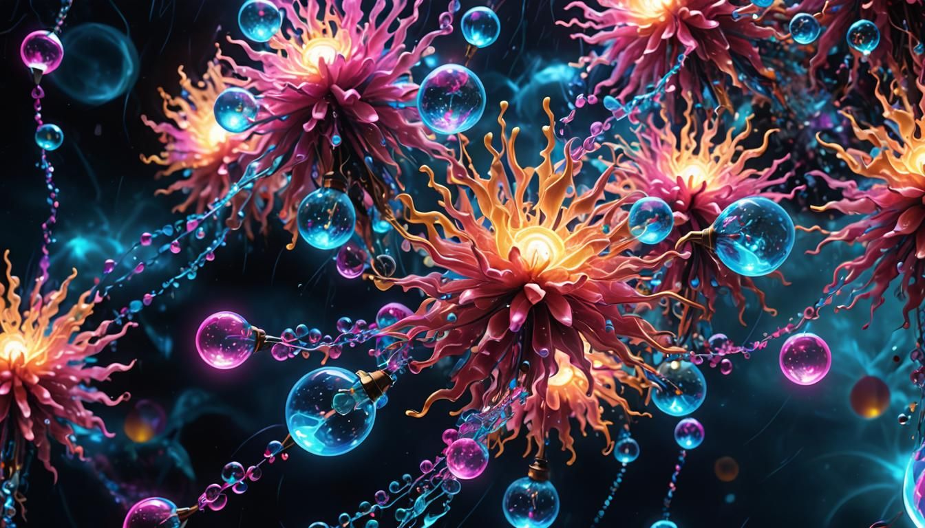 Neon Fractal Lightscape in Electric Hues