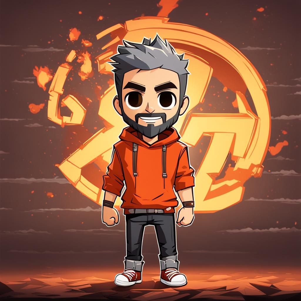 Scott Pilgrim Inspired Avatar with Dragon Background