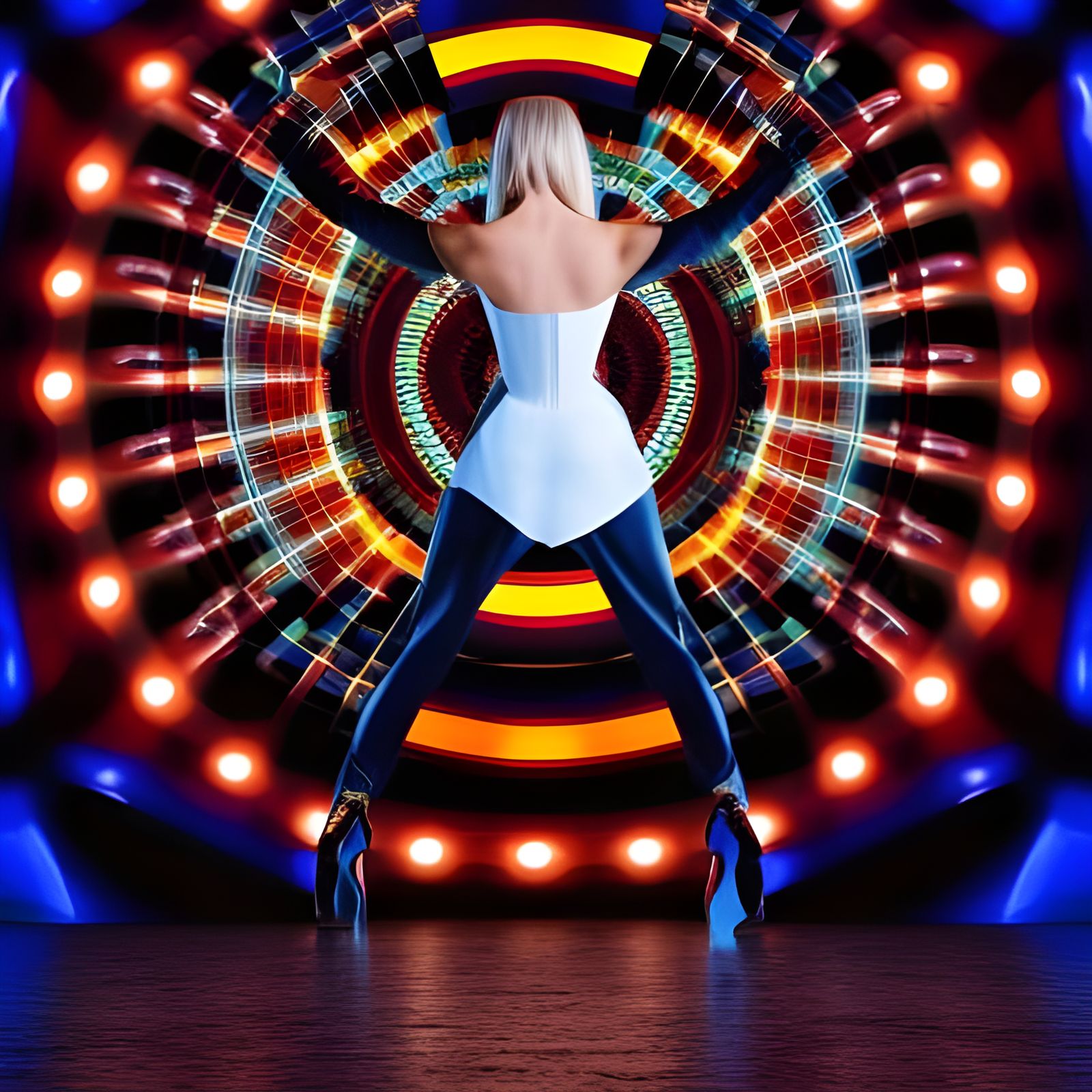 Woman in White Dress at Art Gallery