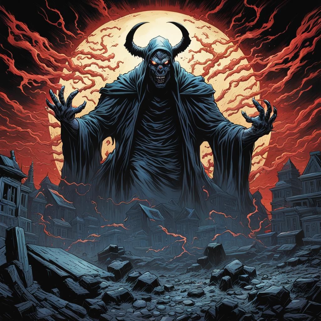 Demonic Ghost in Comic Book Style