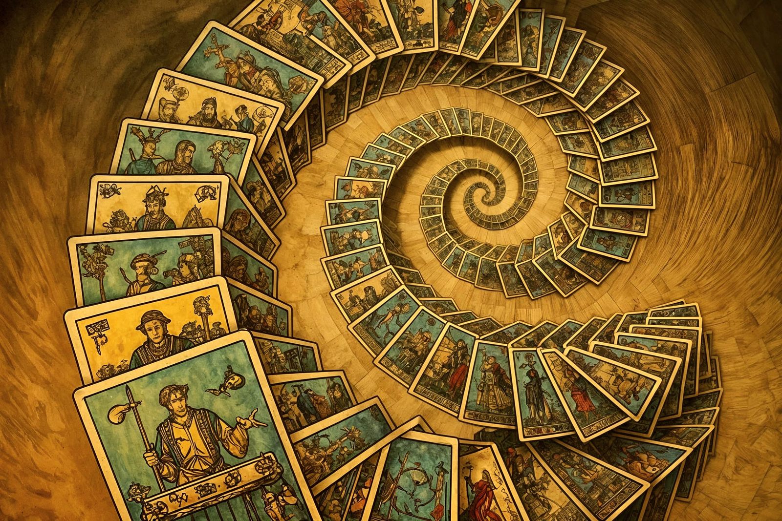 Endless Tarot Card Spiral Staircase