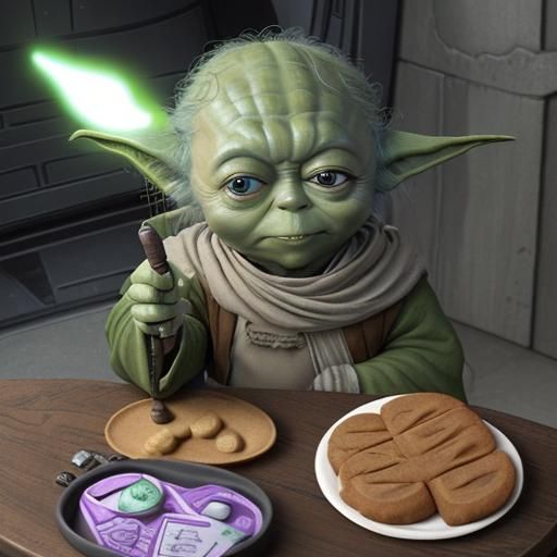 Star wars Yoda have taken over I, Willy Wonka, will save the day