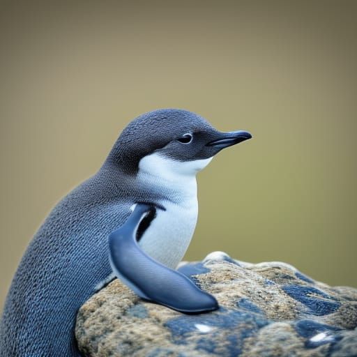 Vibrant Photograph of a Blue Penguin