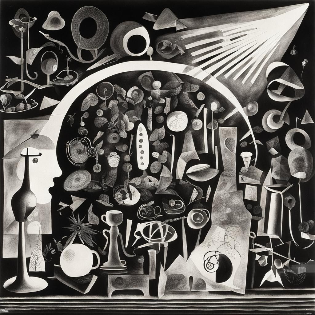 Surreal Rayograph Collection of B&W Objects