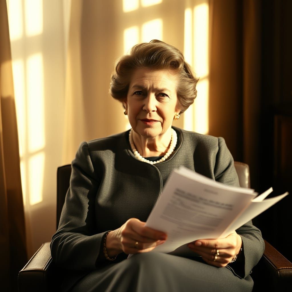 Thoughtful Eleanor Roosevelt Portrait in Soft Light