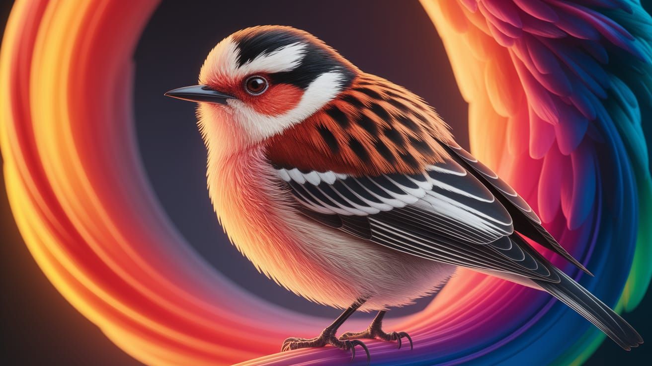 Philadelphia Vireo in Hyperrealistic Splash Art