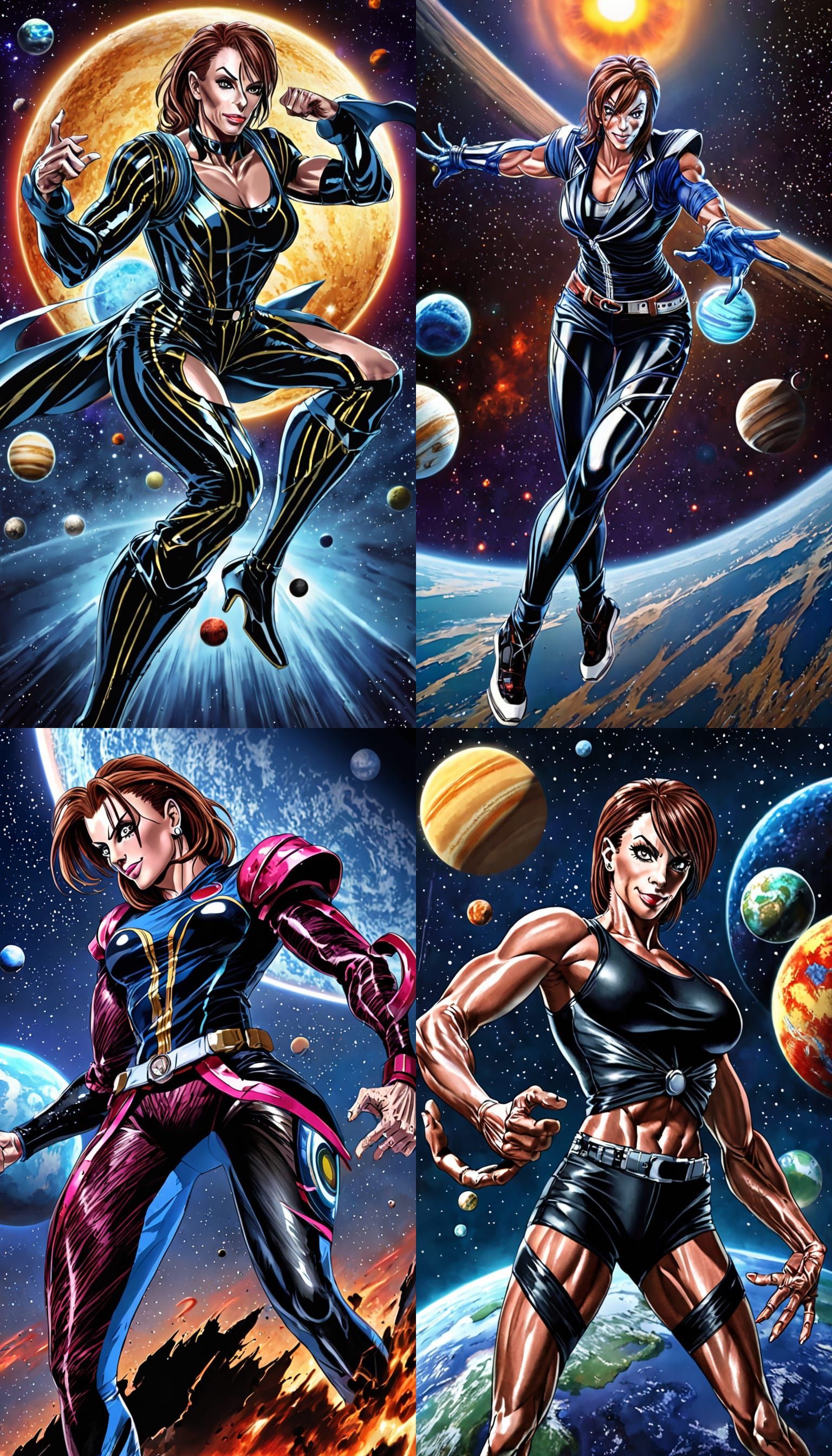 Elegant Anime Goddess Explores Cosmic Seas