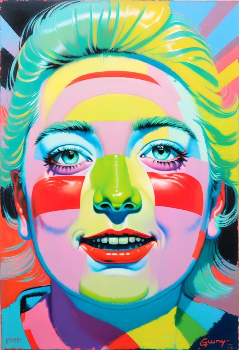 Pop Art Pastel Painting in Gurney Style