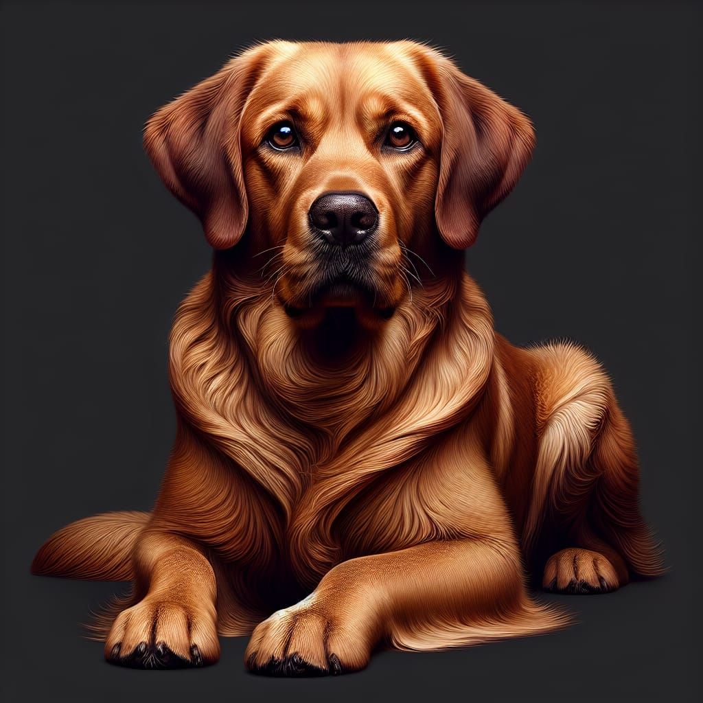 Realistic Labrador Retriever with Glossy Tan Fur