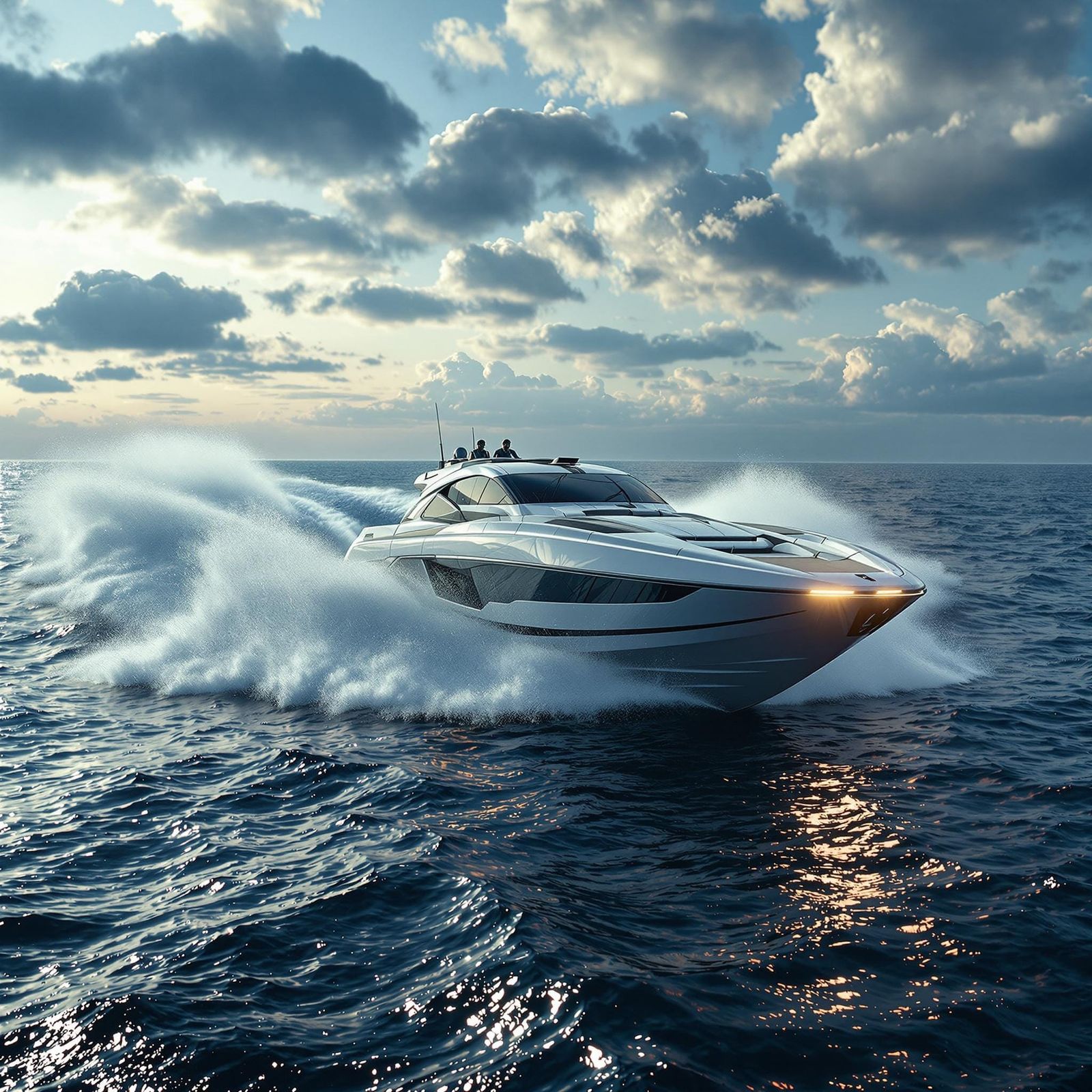 Sleek Ocean Speedster in Hyperrealistic Detail