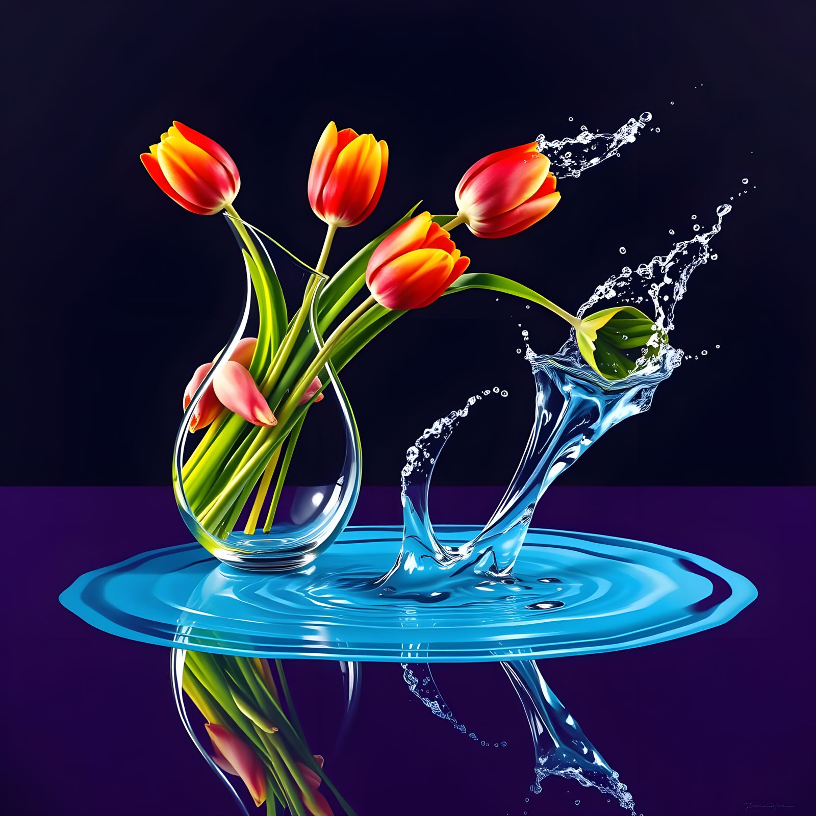 Vibrant Glass Vase in Joyful Disarray