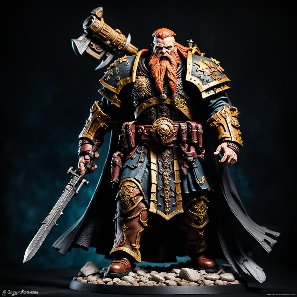 Gotrek Gurnisson, from the warhammer 40k universe, action figures