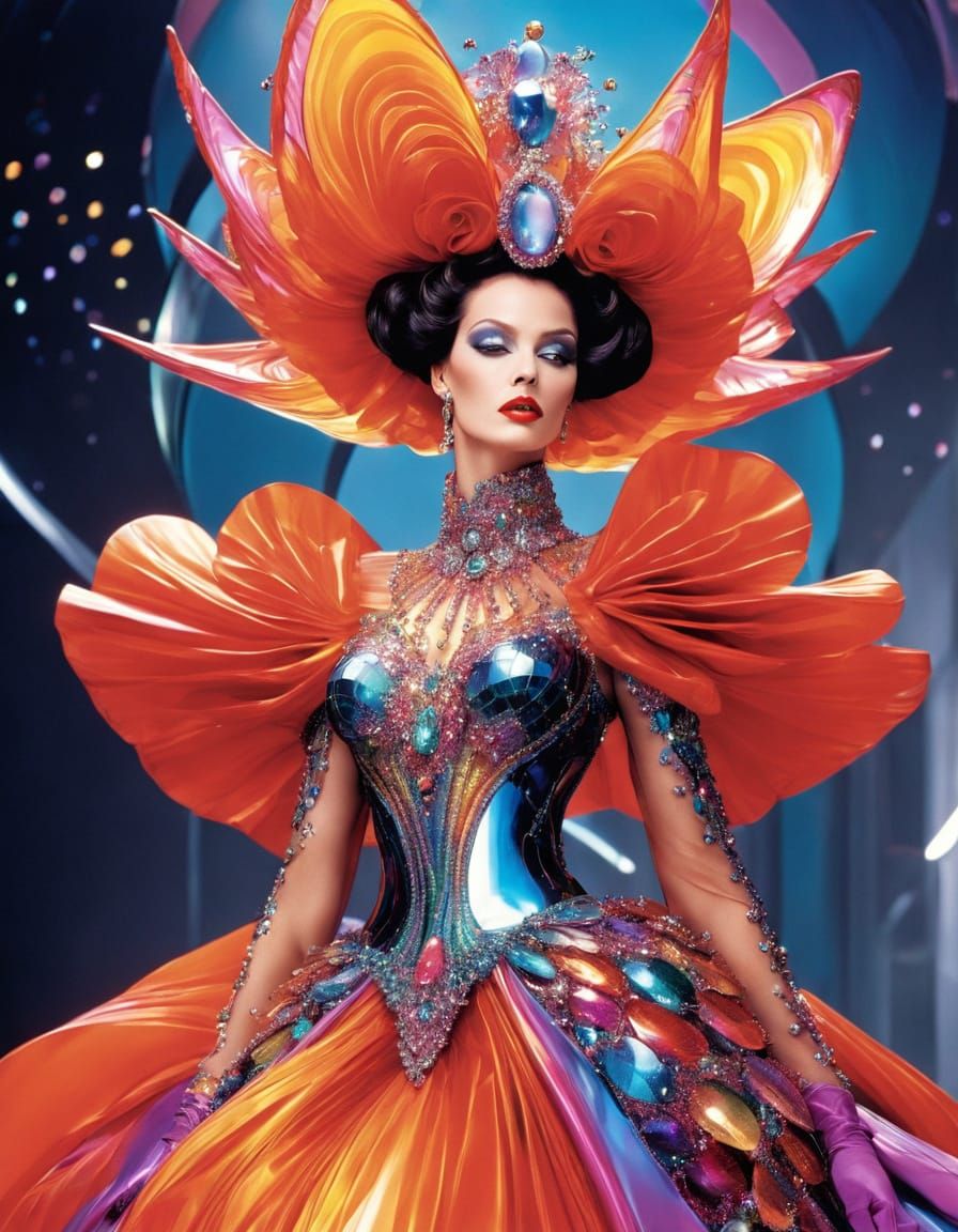 glass dress, made of glass, blown glass fashion