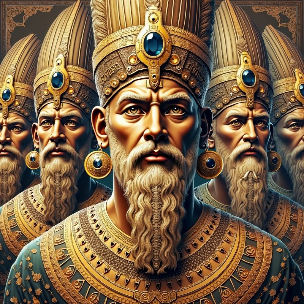 Anunnaki Deities in Ancient Mesopotamian Splendor