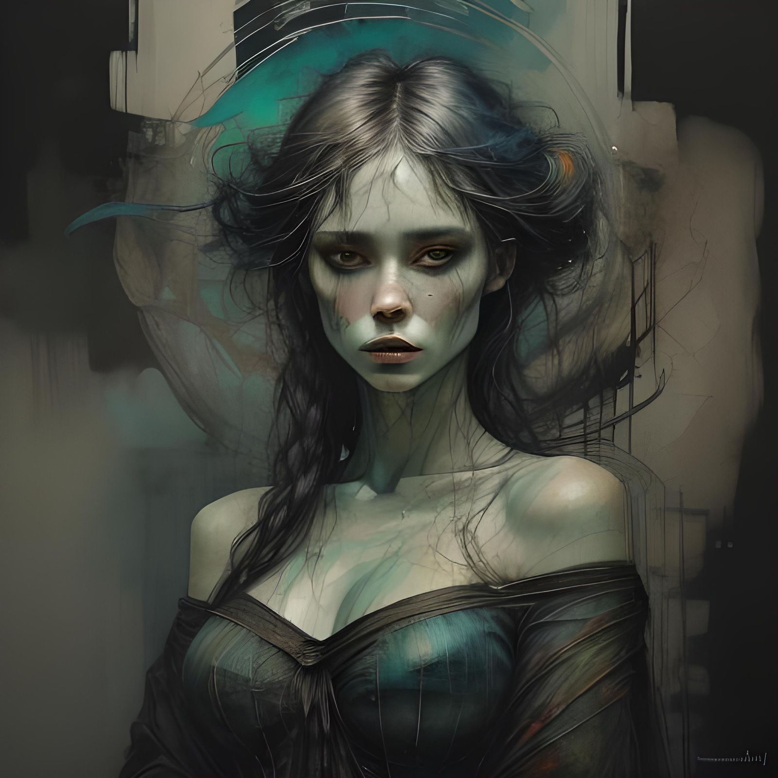 Expressionist Figures in Oil Painting Style