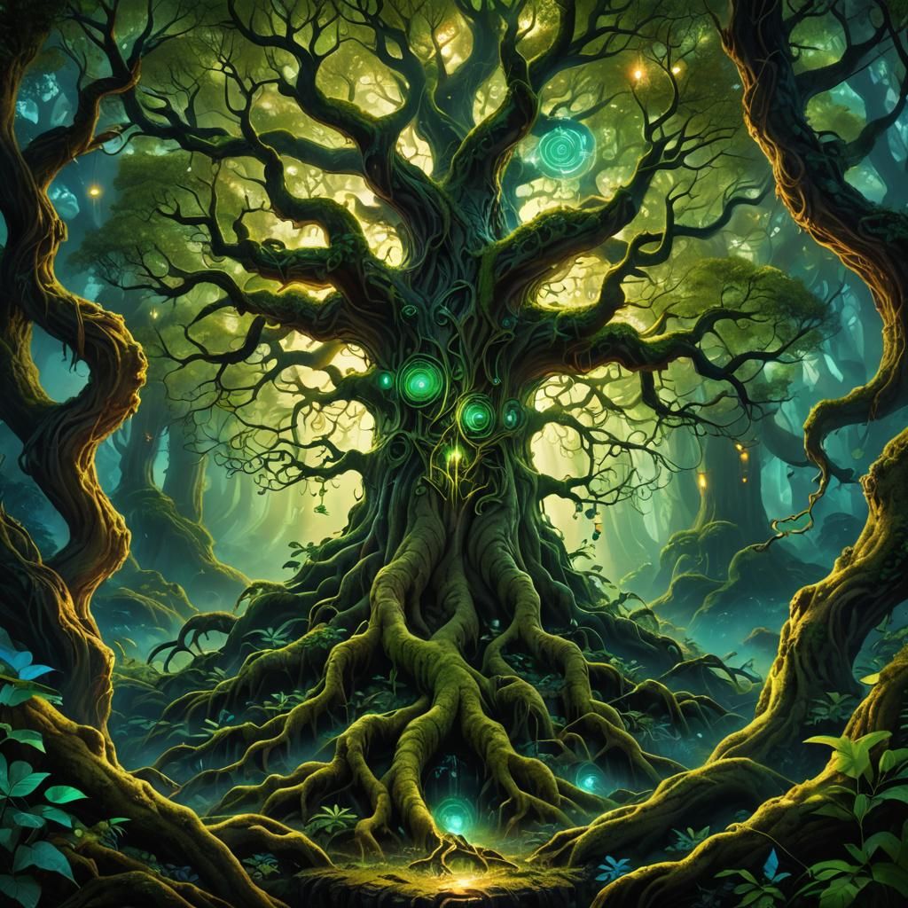 Mystical Tree Fantasy Book Cover Art