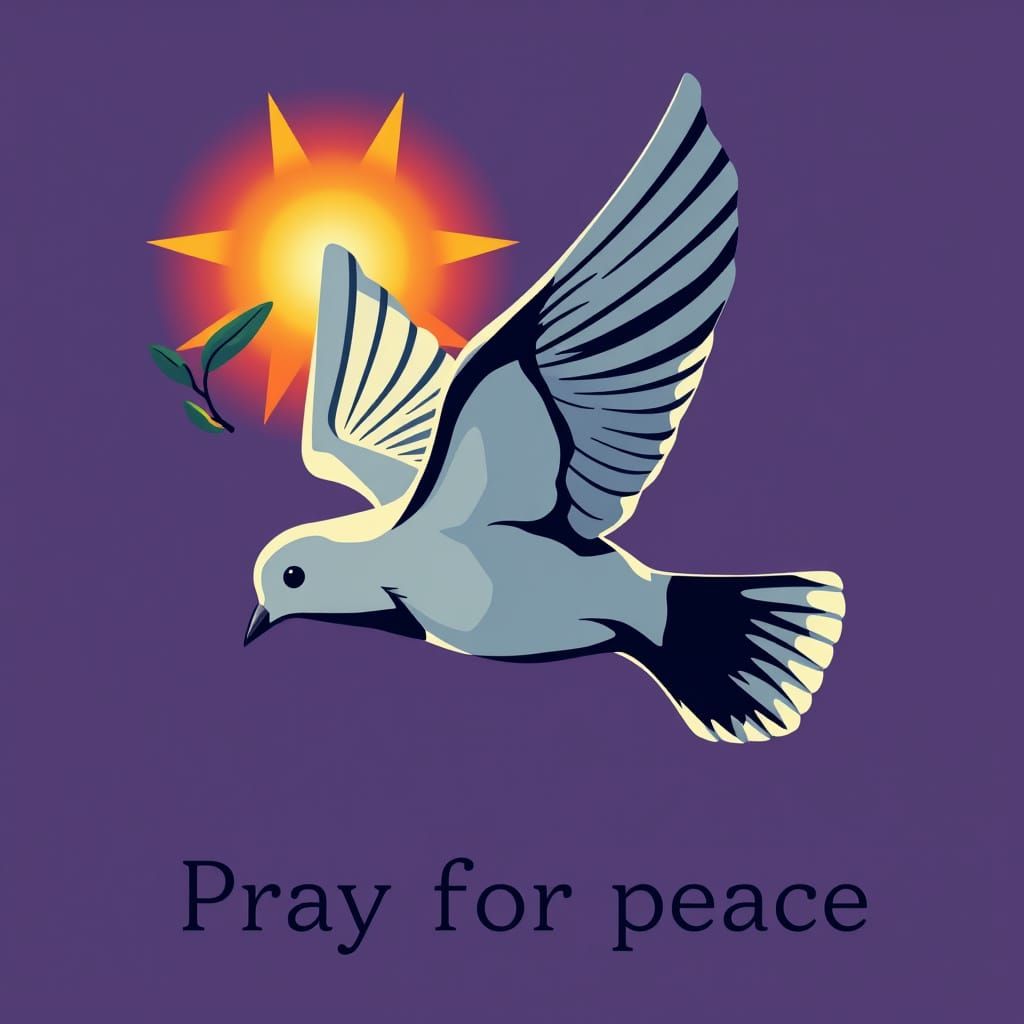 Peaceful Dove Takes Flight in Vibrant Pop Art