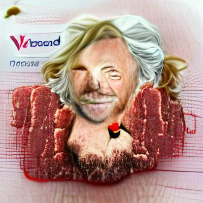 Richard Branson Sculpture Made of Beef