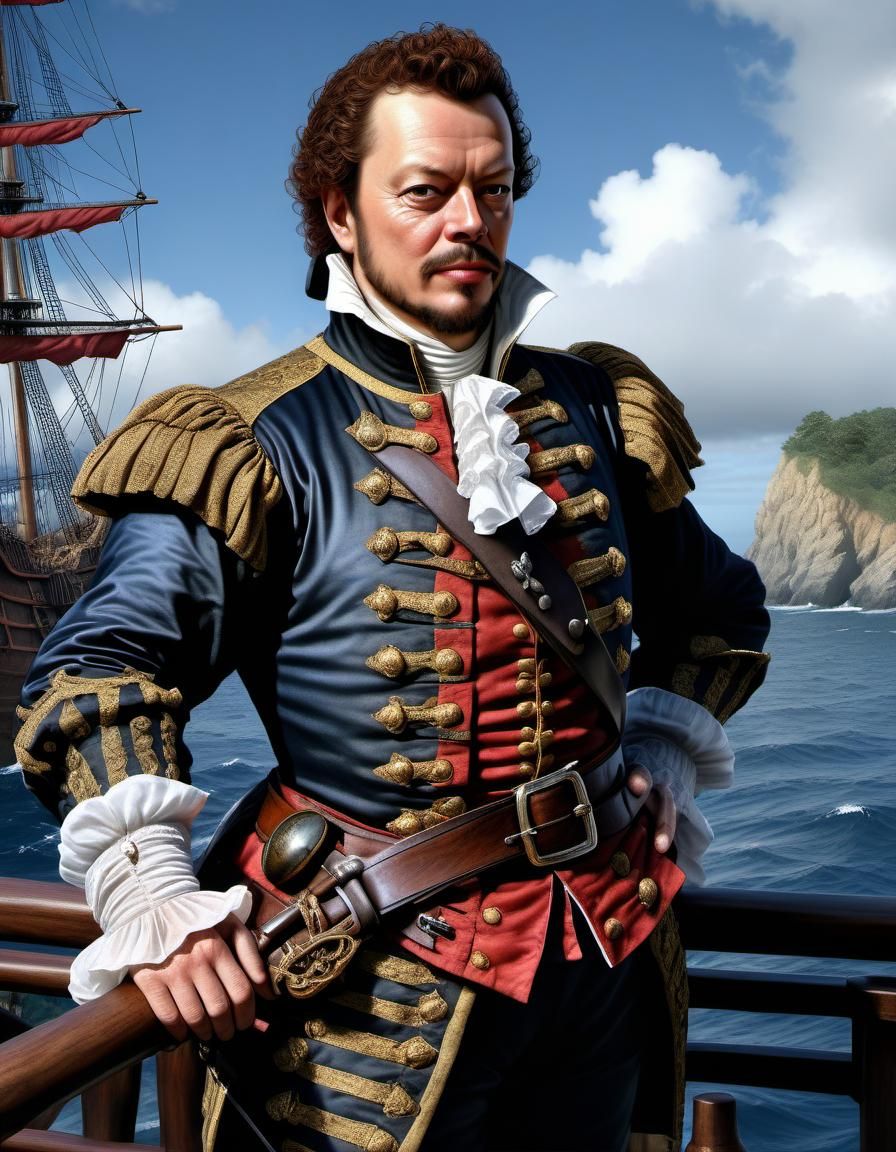 Captain Francis Drake: A Detailed Digital Illustration