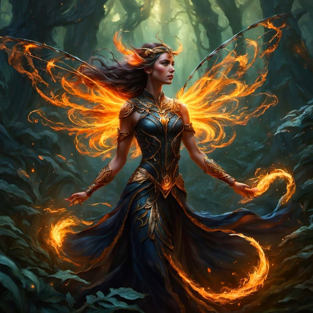 Surreal Jungle Goddess Unites with Fierce Jaguar Spirit