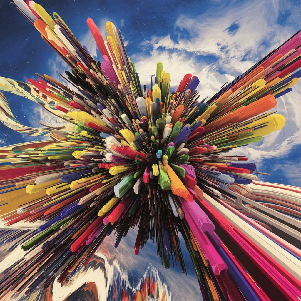 Vibrant Abstract Masterpiece in Hypermaximalist Style