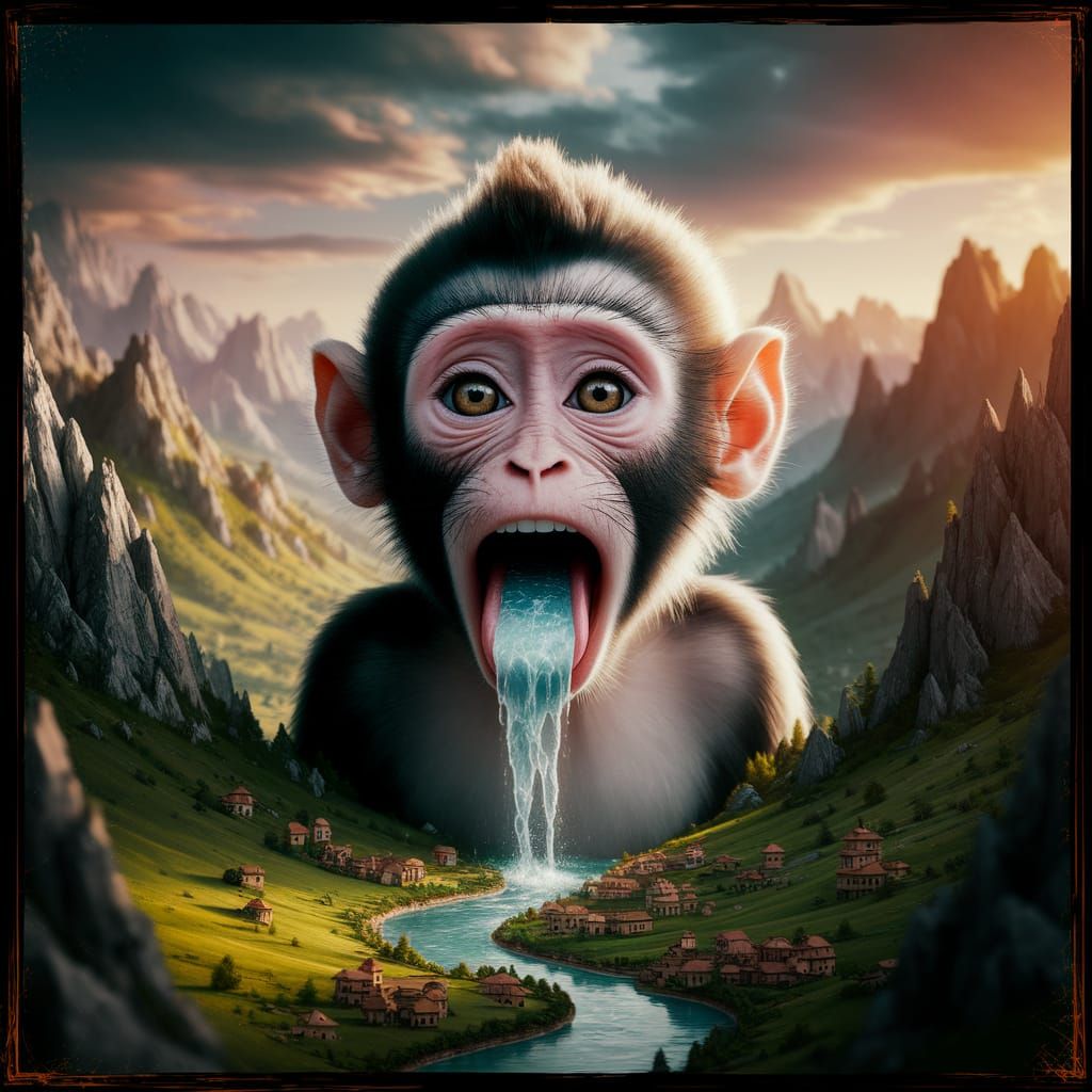 Miniature World Inside Monkey's Mouth