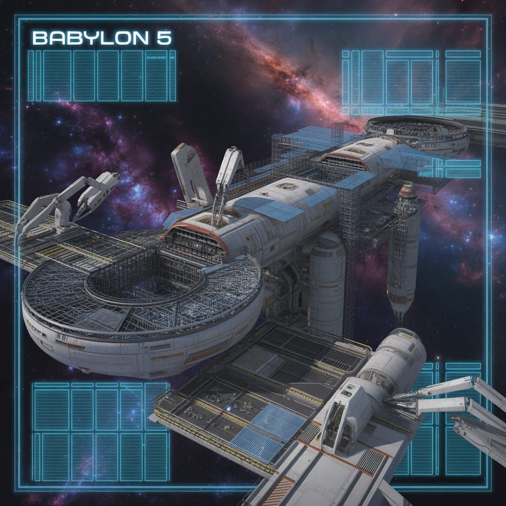 Babylon 5 Space Station Construction Illustration