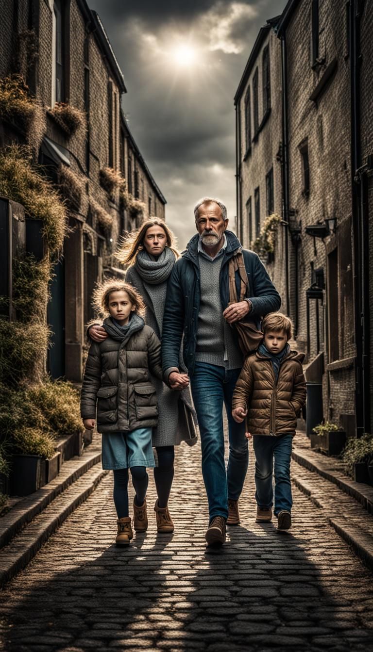 Hyperrealistic Family Portrait with Cinematic Lighting