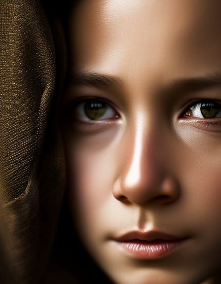 Cute Cat Portrait in Woodland Scene