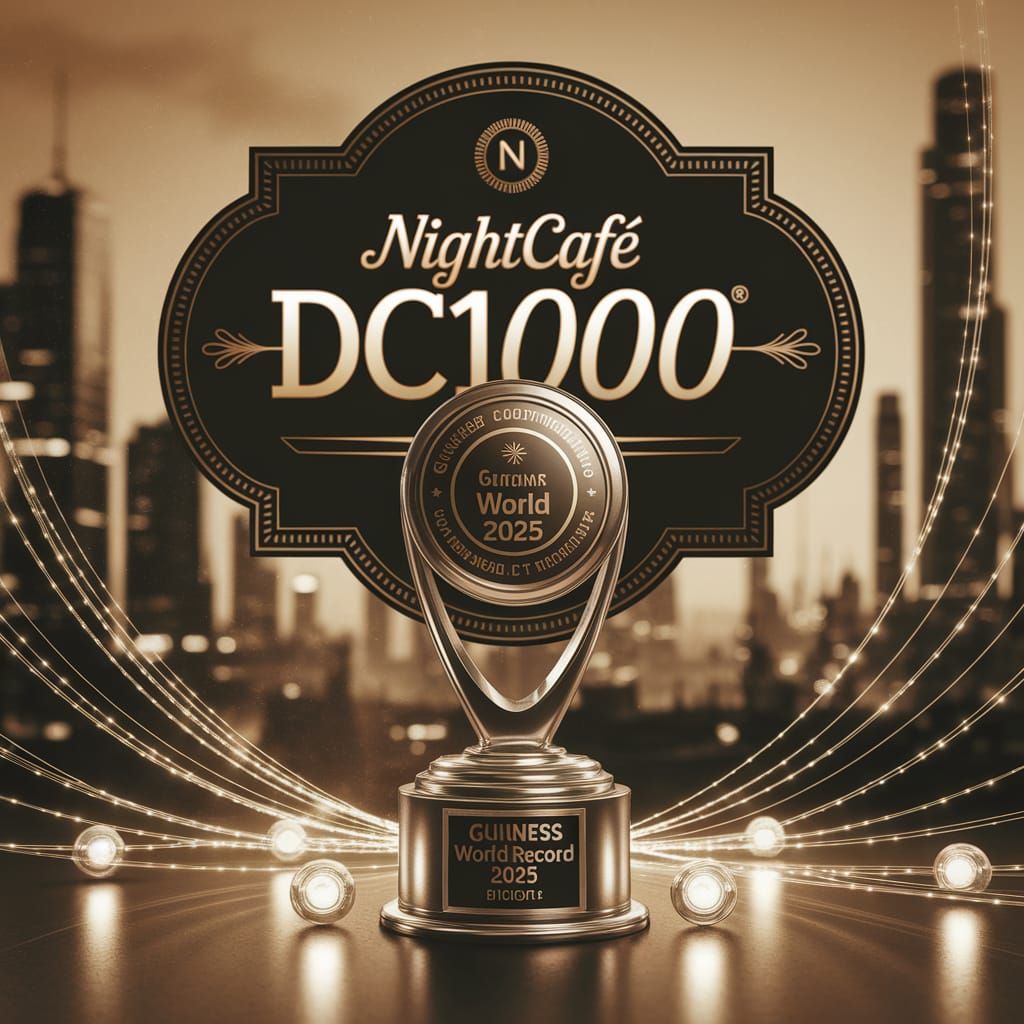 Guinness World Record Trophy in Vintage Photography Style