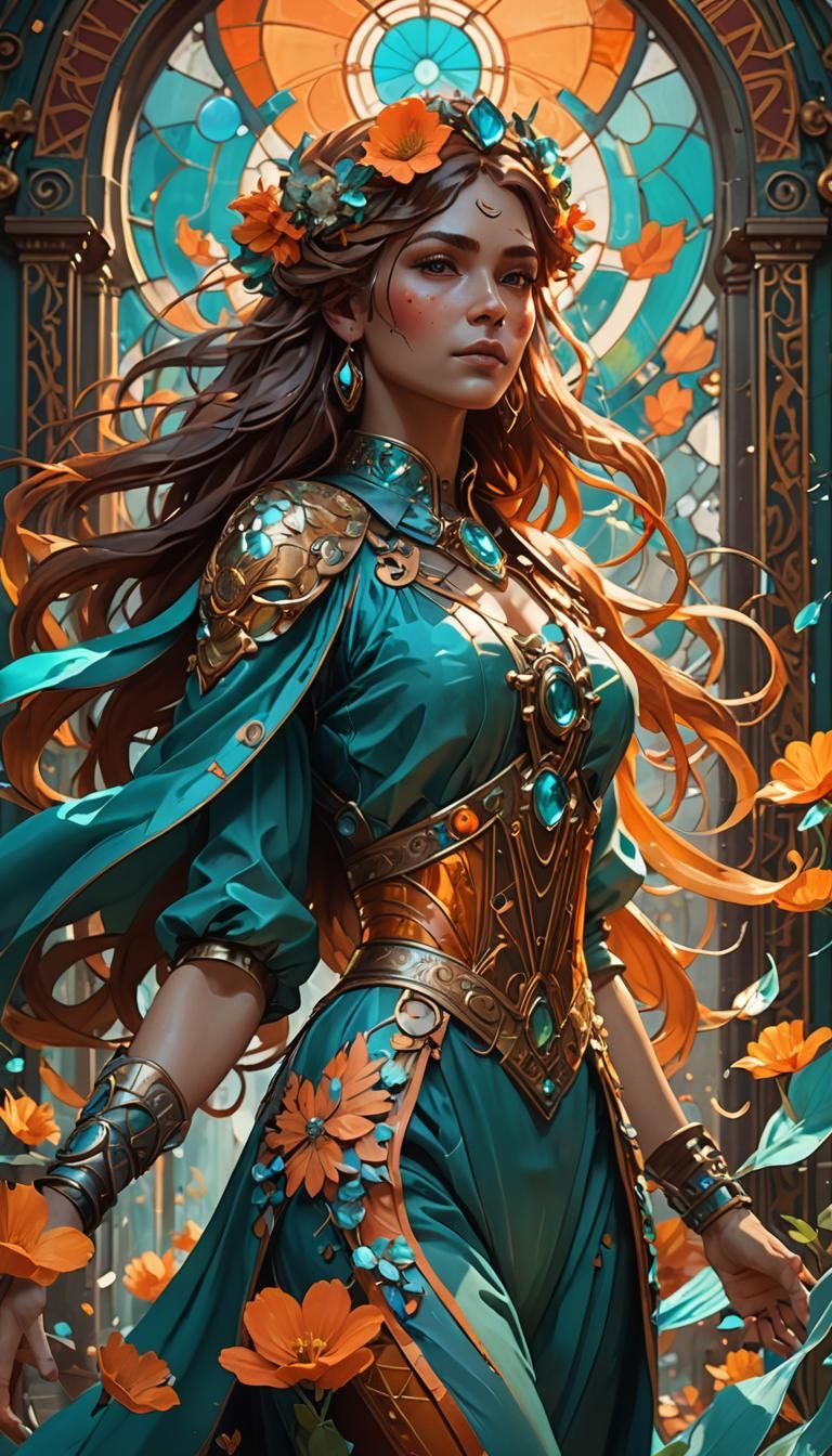 Hyperdetailed Concept Art in Orange and Teal